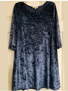 Rolla Coster Crushed Velvet Blue Dress Size M